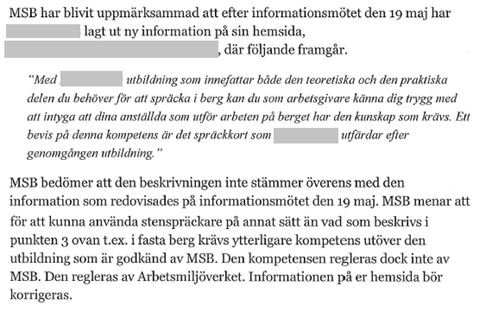 MSB varningstext
